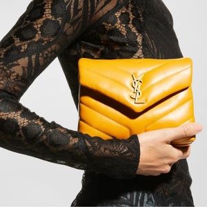Cheddar Loulou Toy YSL Matelasse Calfskin Envelope Crossbody Bag